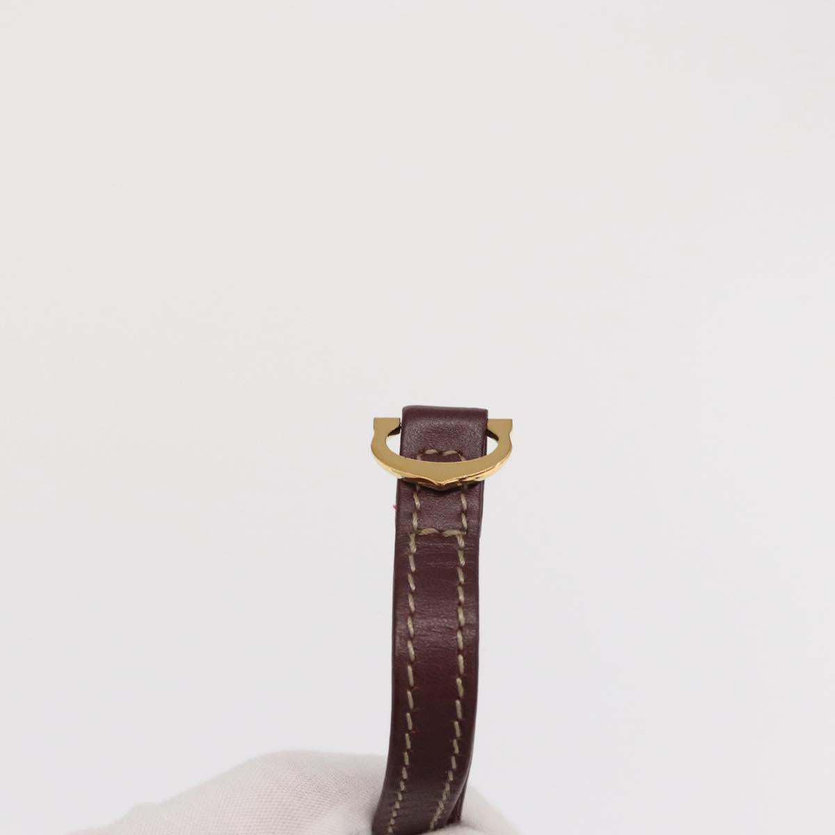 CARTIER Must Line Purse Shoulder Bag Leather Bordeaux Gold Auth 171643