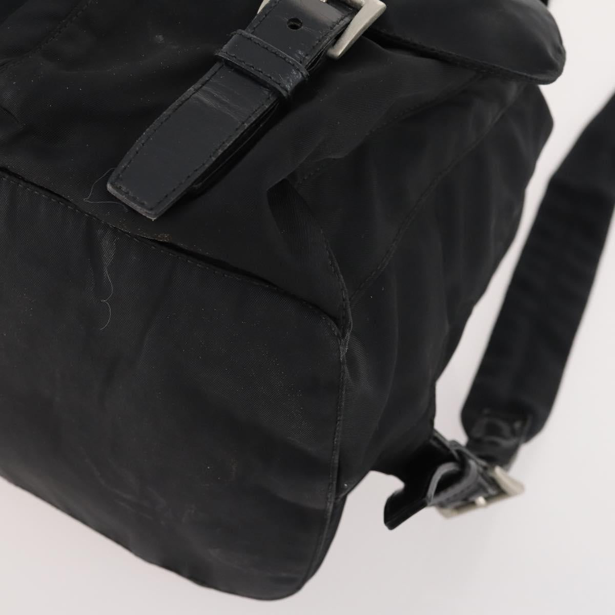 PRADA Backpack Nylon Black Silver Auth 171645