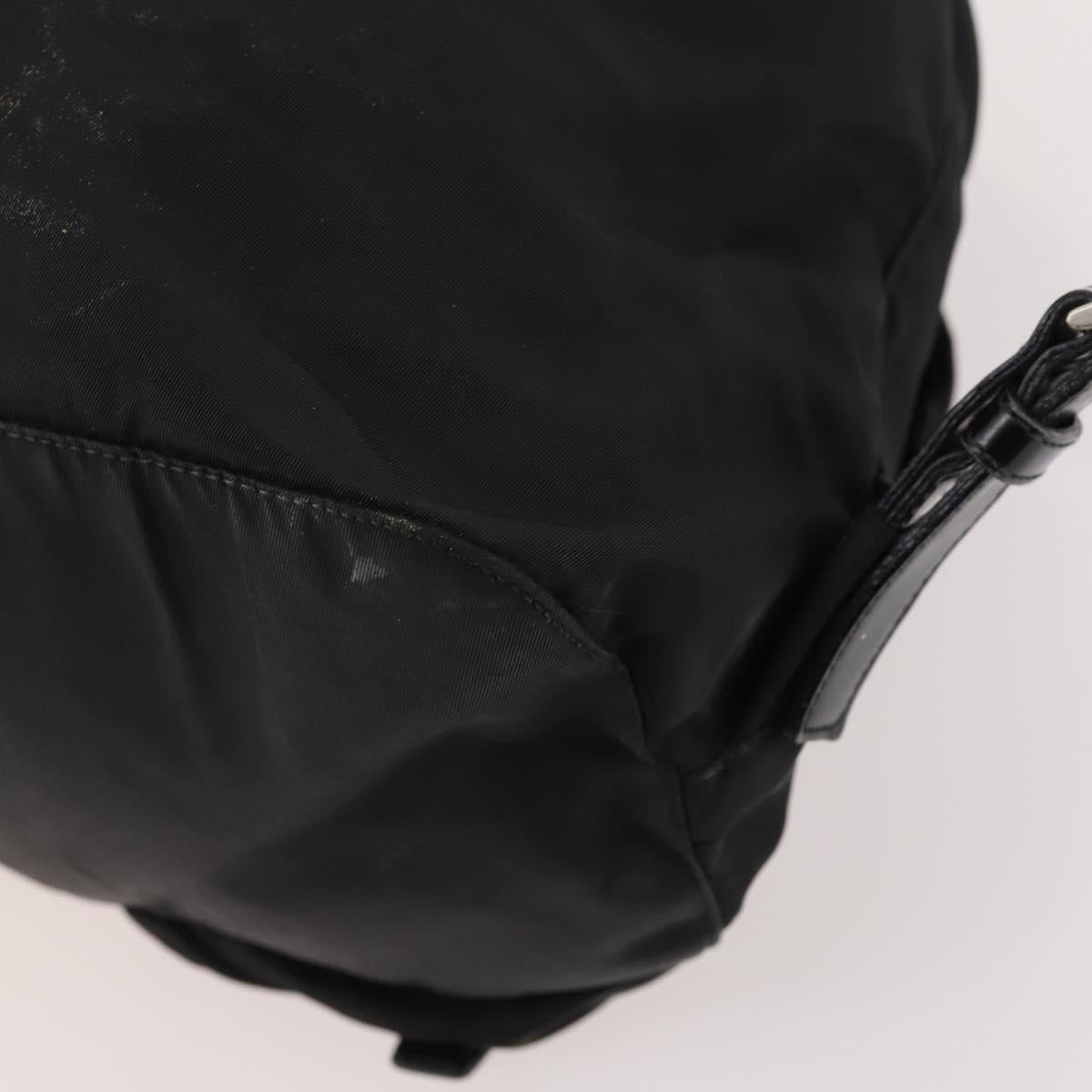 PRADA Backpack Nylon Black Silver Auth 171645