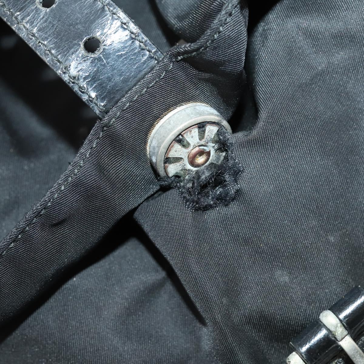 PRADA Backpack Nylon Black Silver Auth 171645