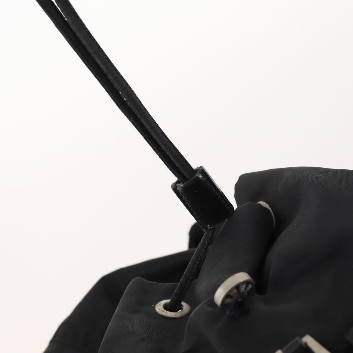 PRADA Backpack Nylon Black Silver Auth 171645