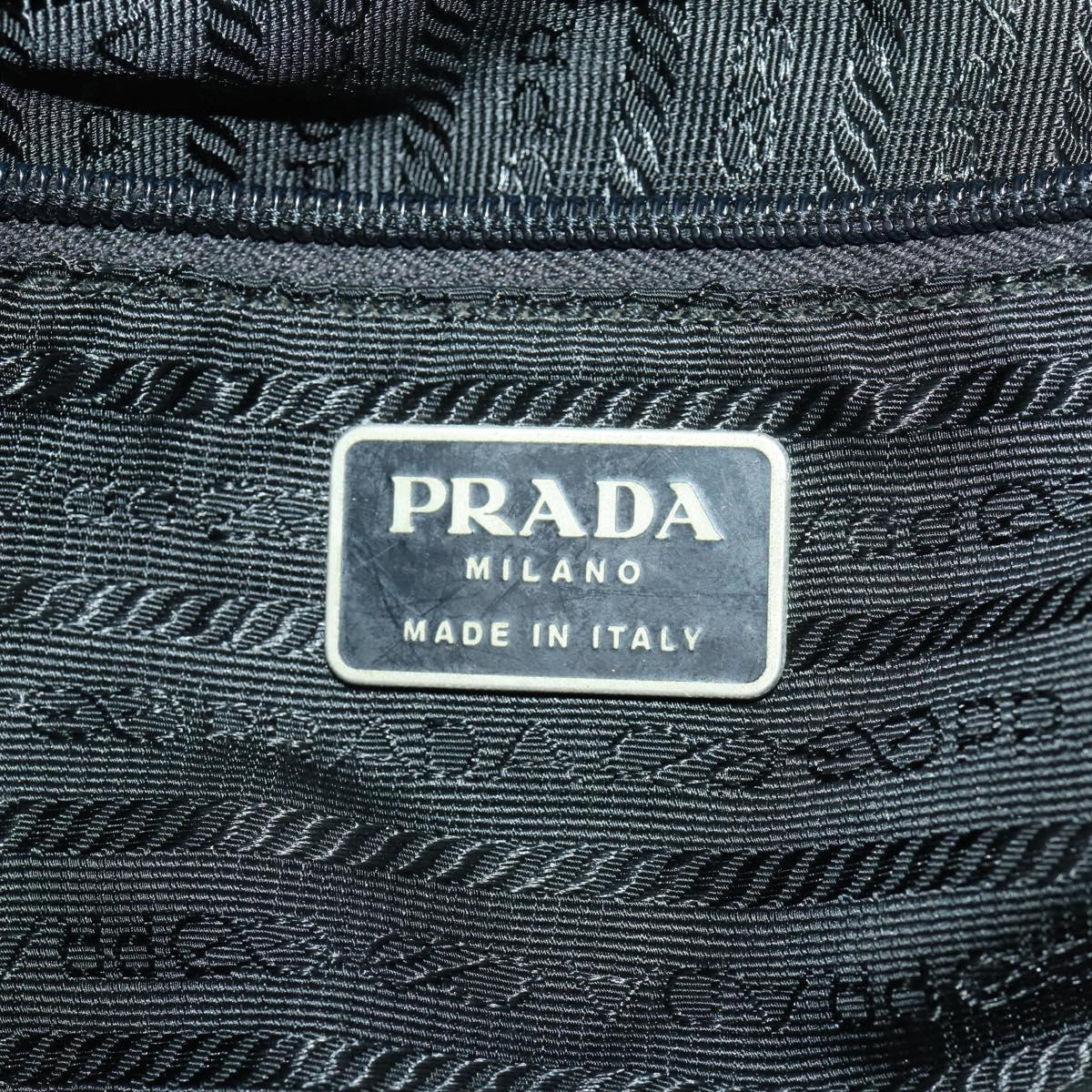 PRADA Backpack Nylon Black Silver Auth 171645