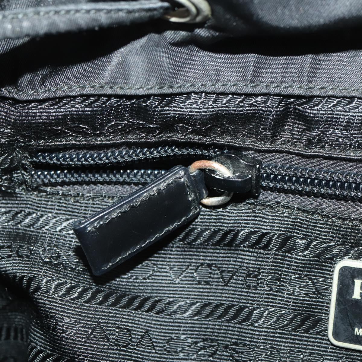 PRADA Backpack Nylon Black Silver Auth 171645