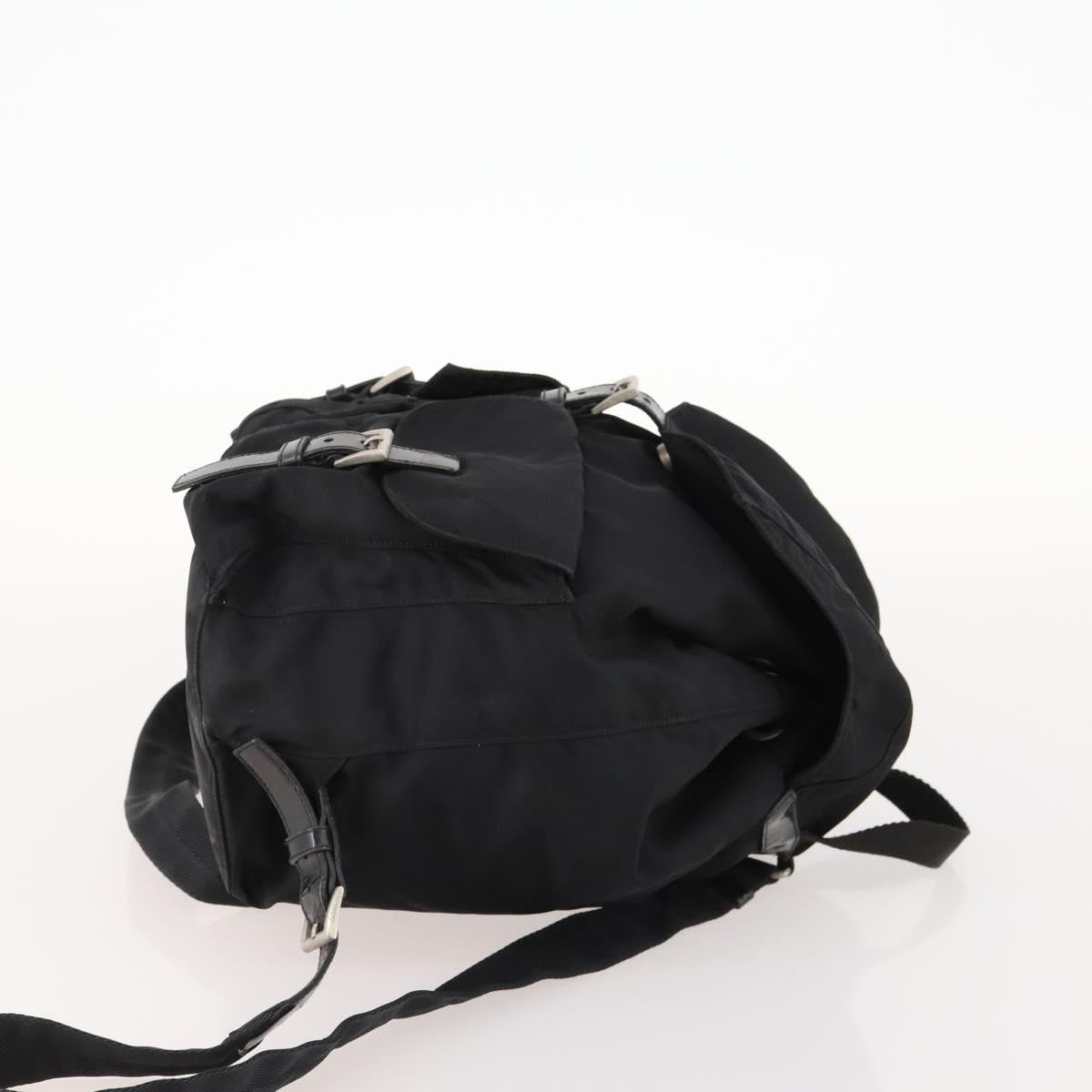 PRADA Backpack Nylon Black Silver Auth 171645