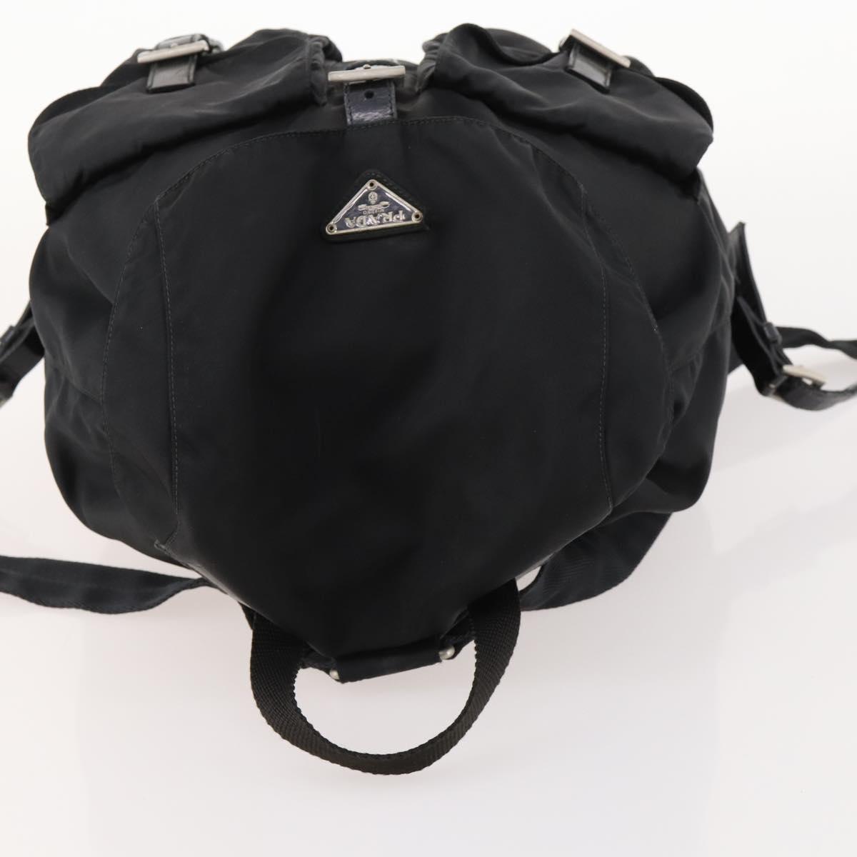 PRADA Backpack Nylon Black Silver Auth 171645