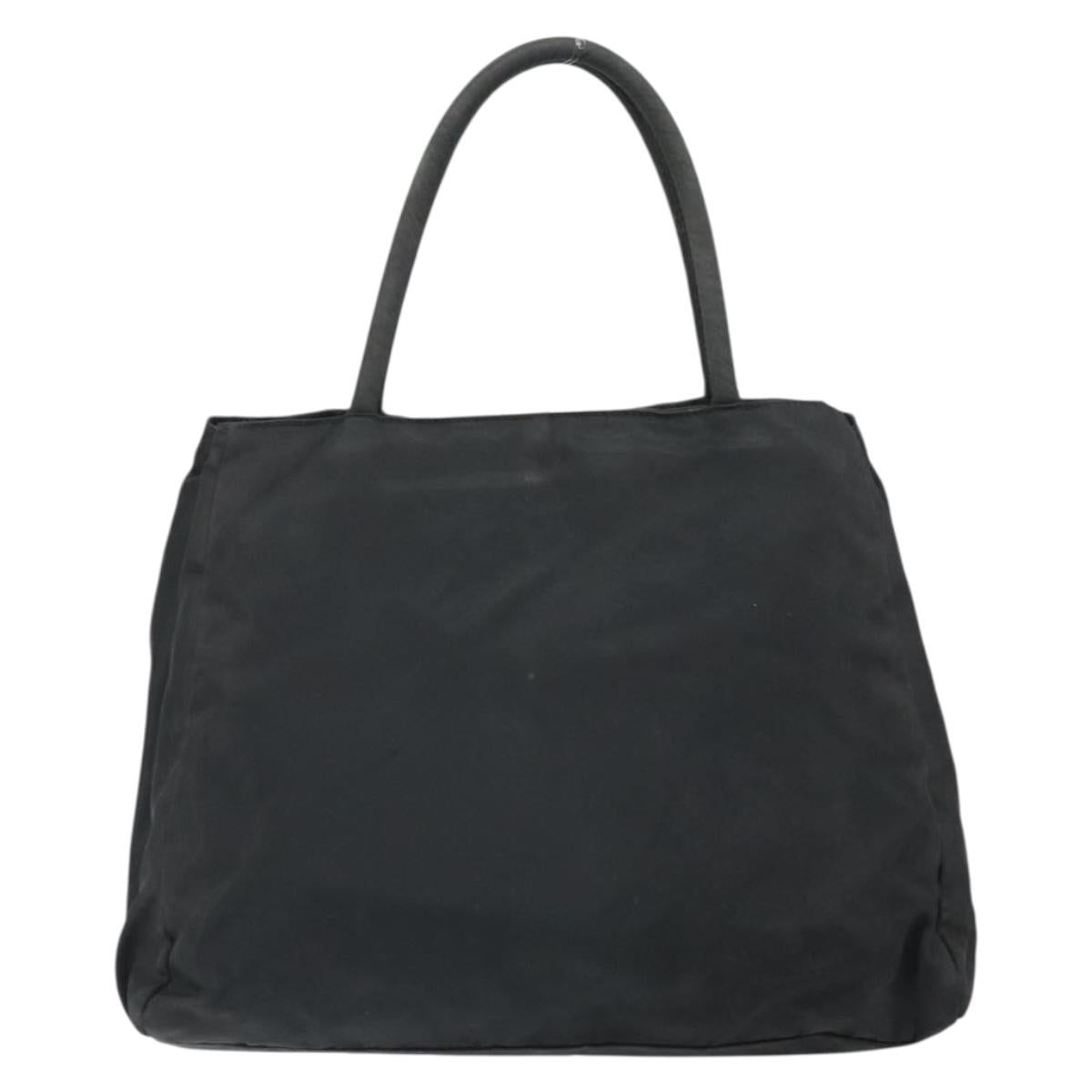 PRADA Hand Bag Nylon Black Silver Auth 171646