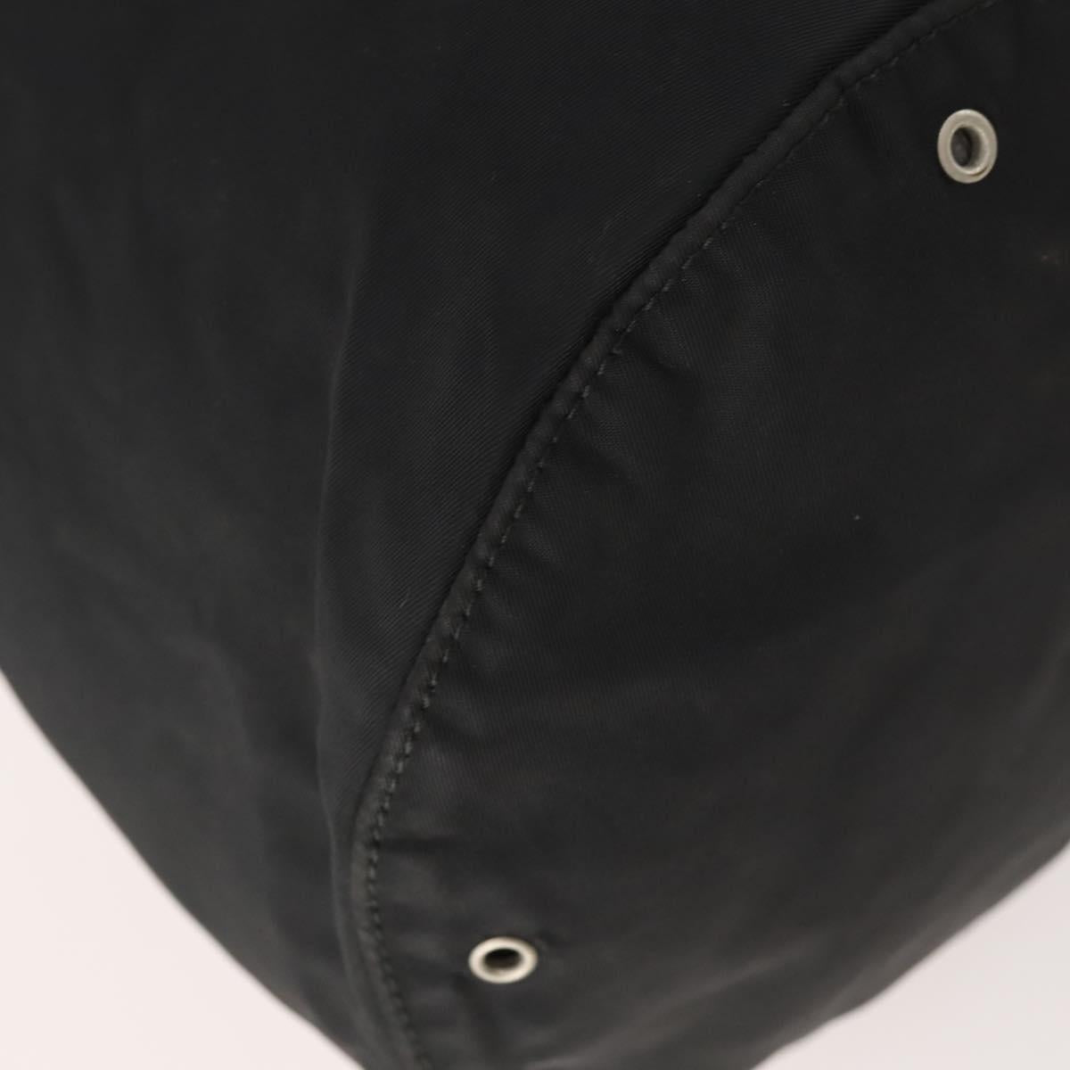 PRADA Shoulder Bag Nylon Black Silver Auth 171649