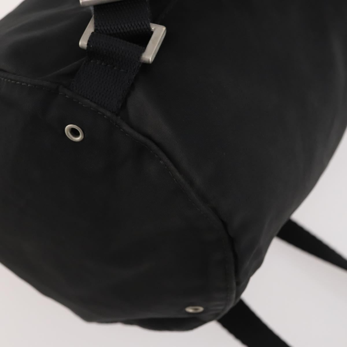 PRADA Shoulder Bag Nylon Black Silver Auth 171649