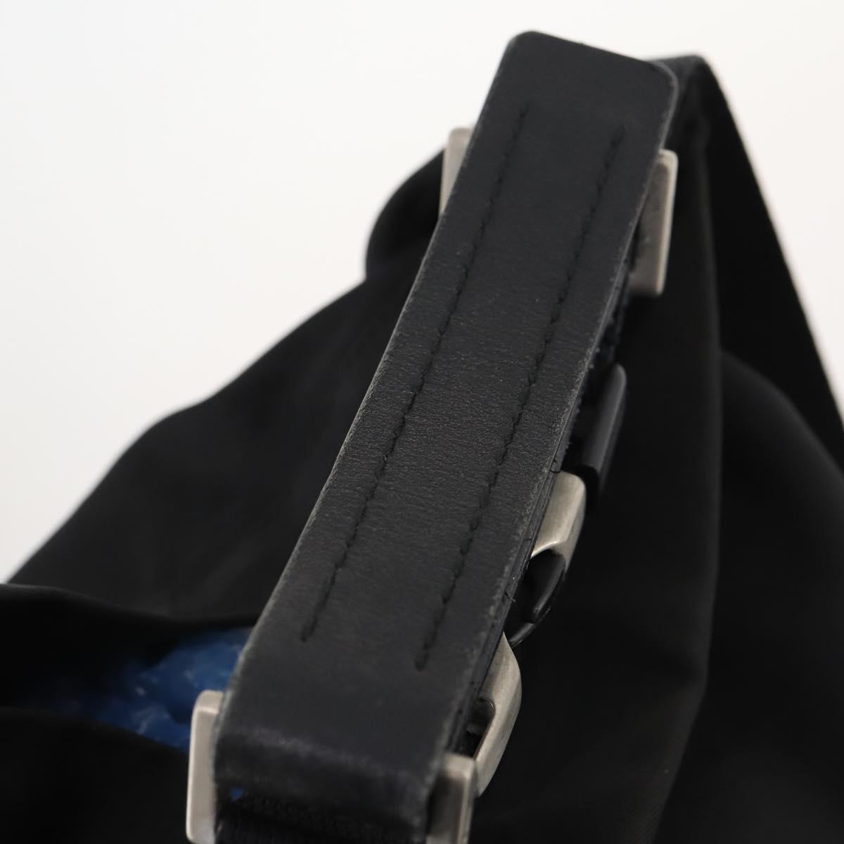 PRADA Shoulder Bag Nylon Black Silver Auth 171649