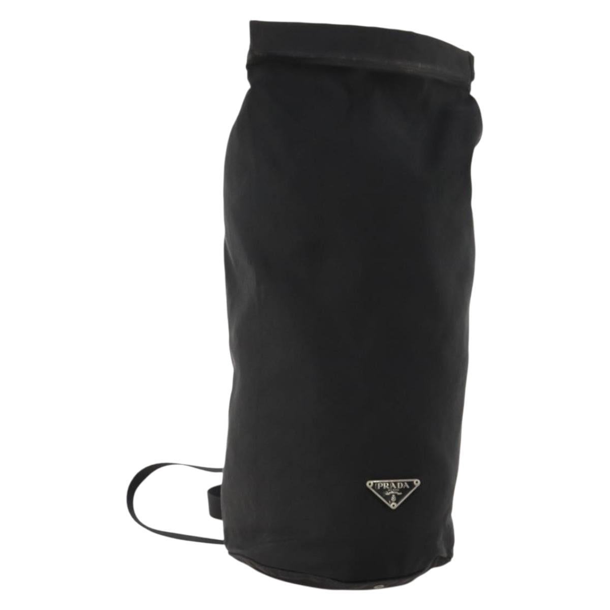 PRADA Shoulder Bag Nylon Black Silver Auth 171649