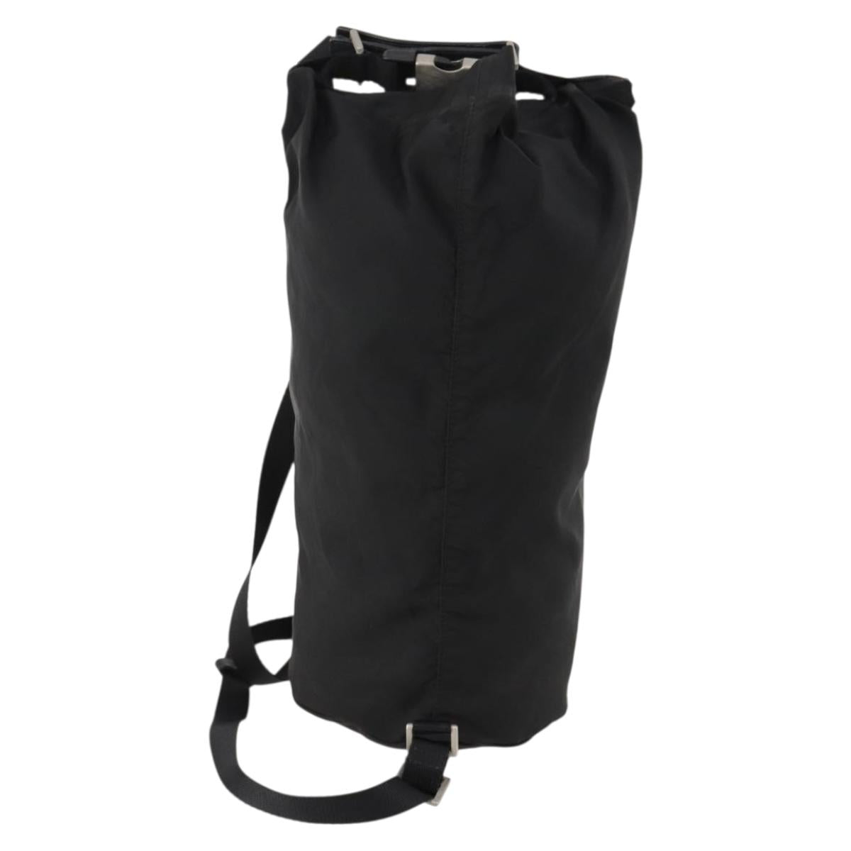 PRADA Shoulder Bag Nylon Black Silver Auth 171649