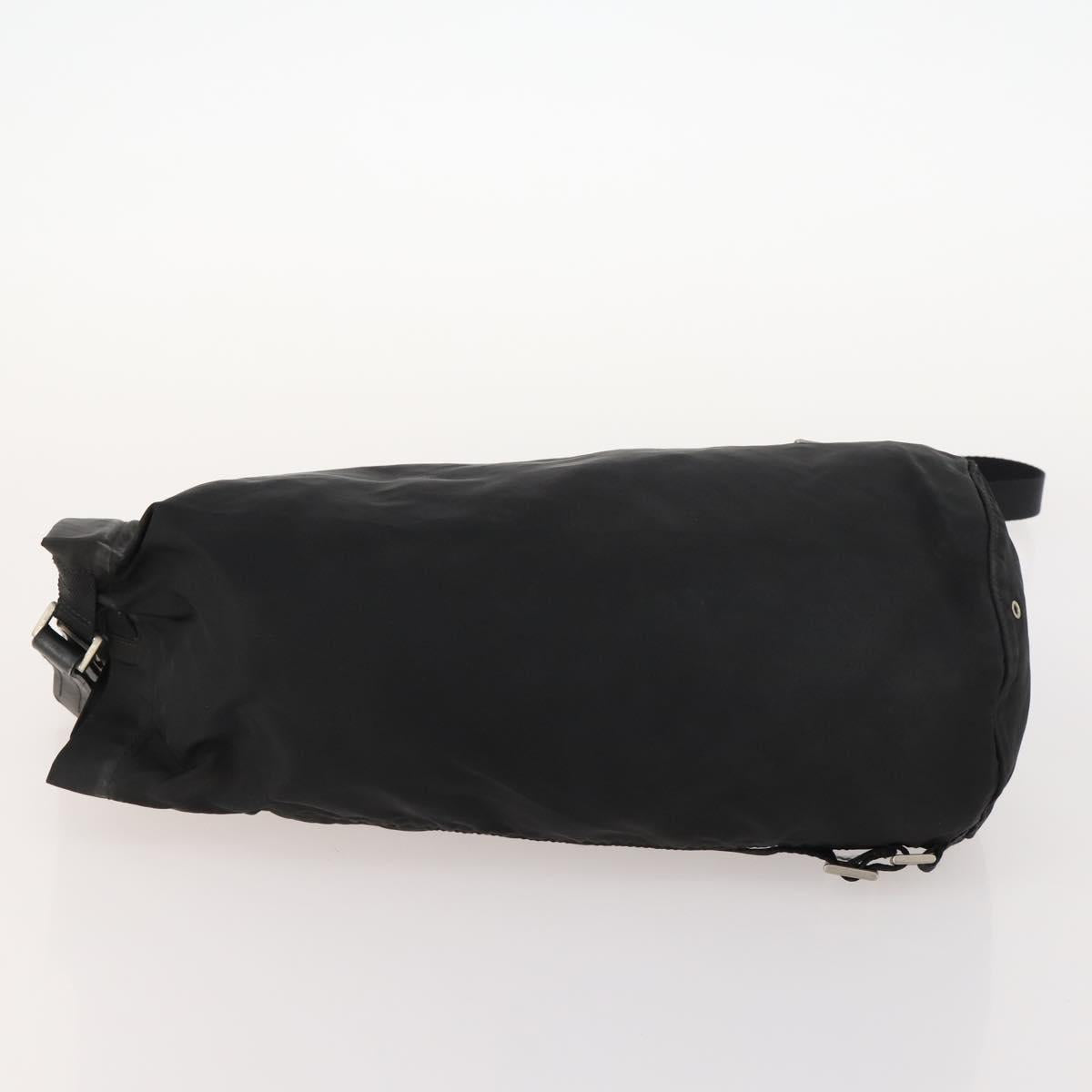 PRADA Shoulder Bag Nylon Black Silver Auth 171649