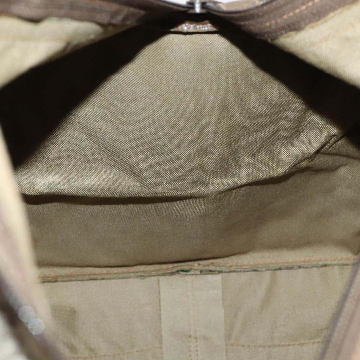 GUCCI GG Supreme Web Sherry Line Bag PVC Beige Gold 012 904 0282 Auth 171651