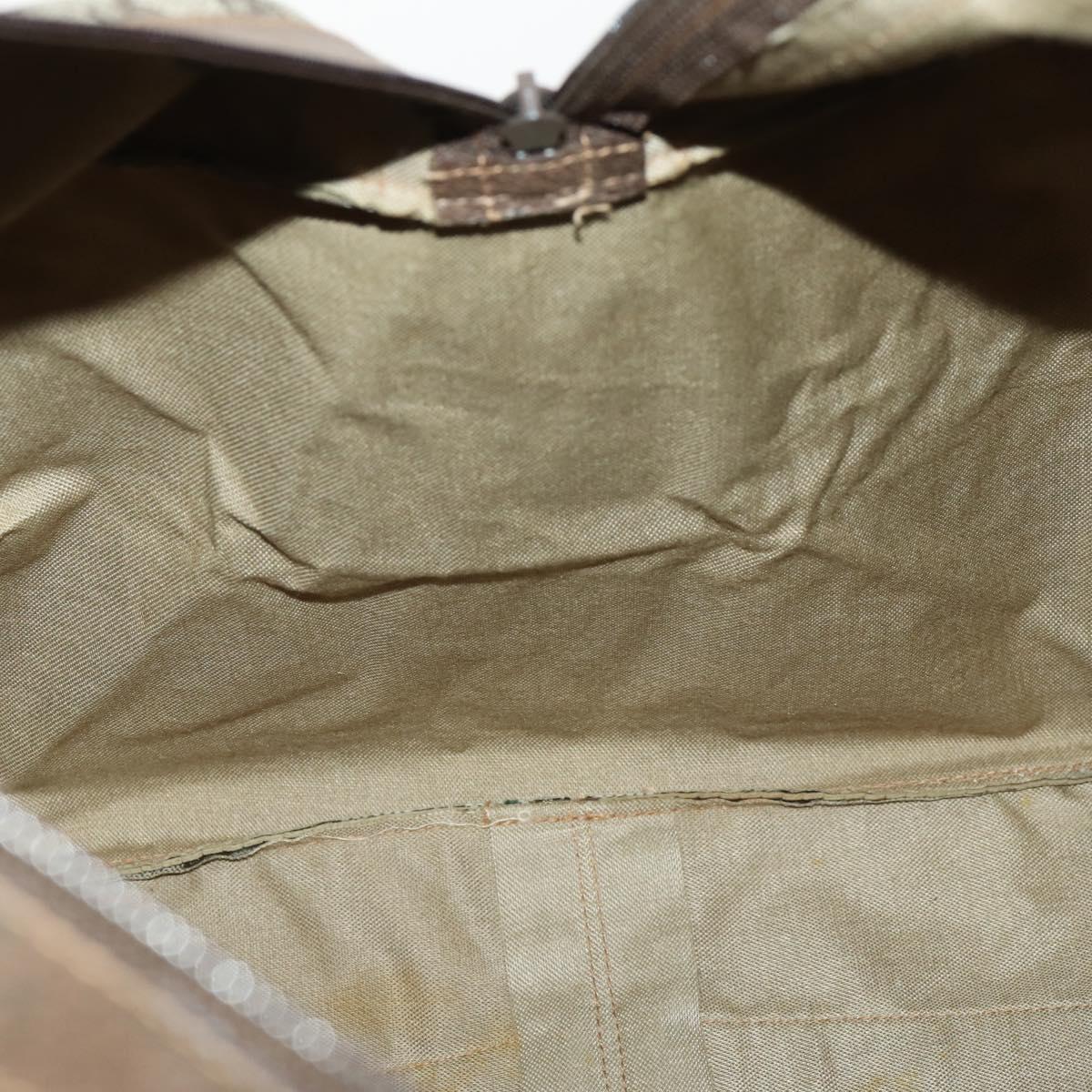 GUCCI GG Supreme Web Sherry Line Bag PVC Beige Gold 012 904 0282 Auth 171651