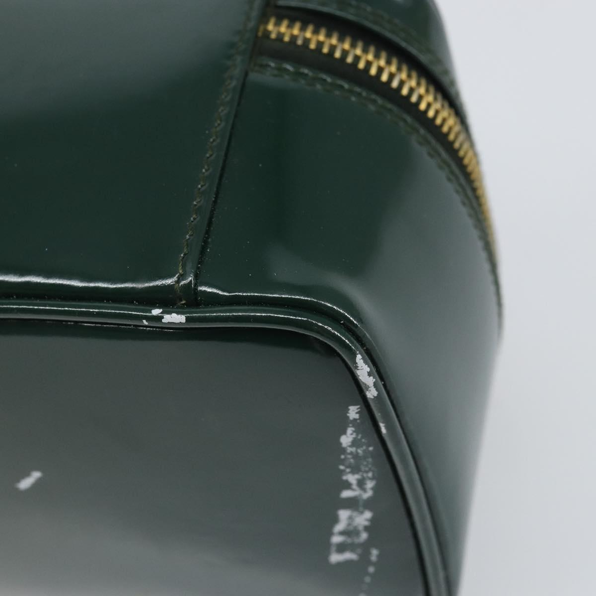 GUCCI Bamboo Vanity Pouch Patent leather Green Gold 032 1956 0151 Auth 171655