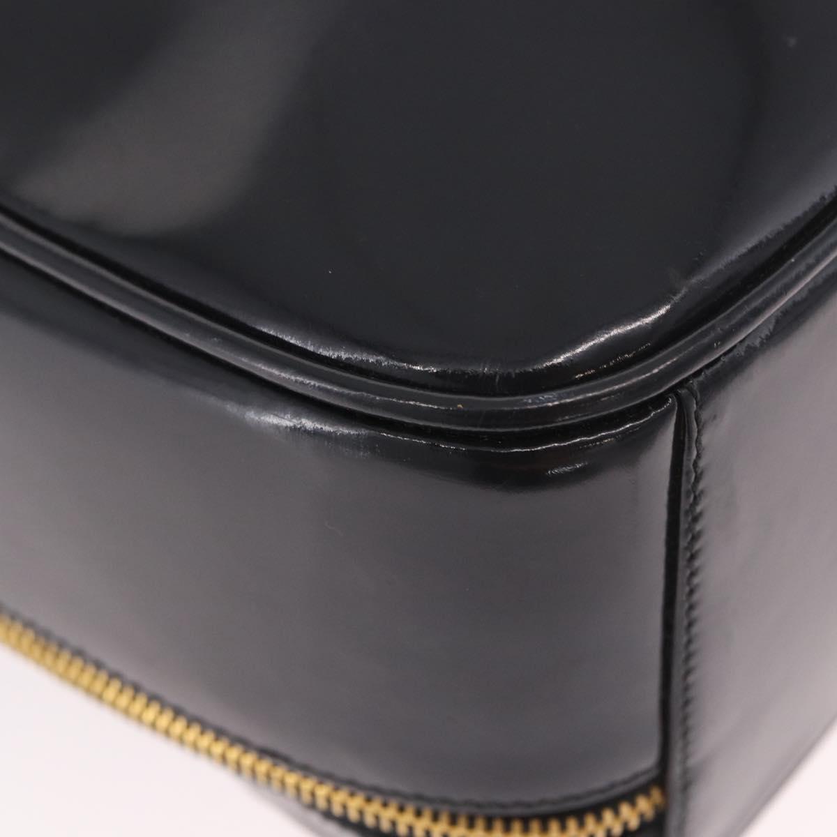 GUCCI Bamboo Hand Bag Patent leather 2way Brown Gold Auth 171657
