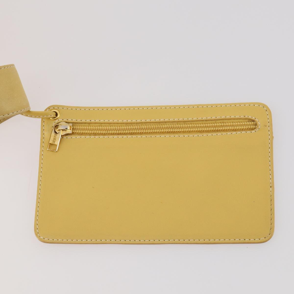 LOEWE Anagram Shoulder Bag Leather Yellow Auth 171658