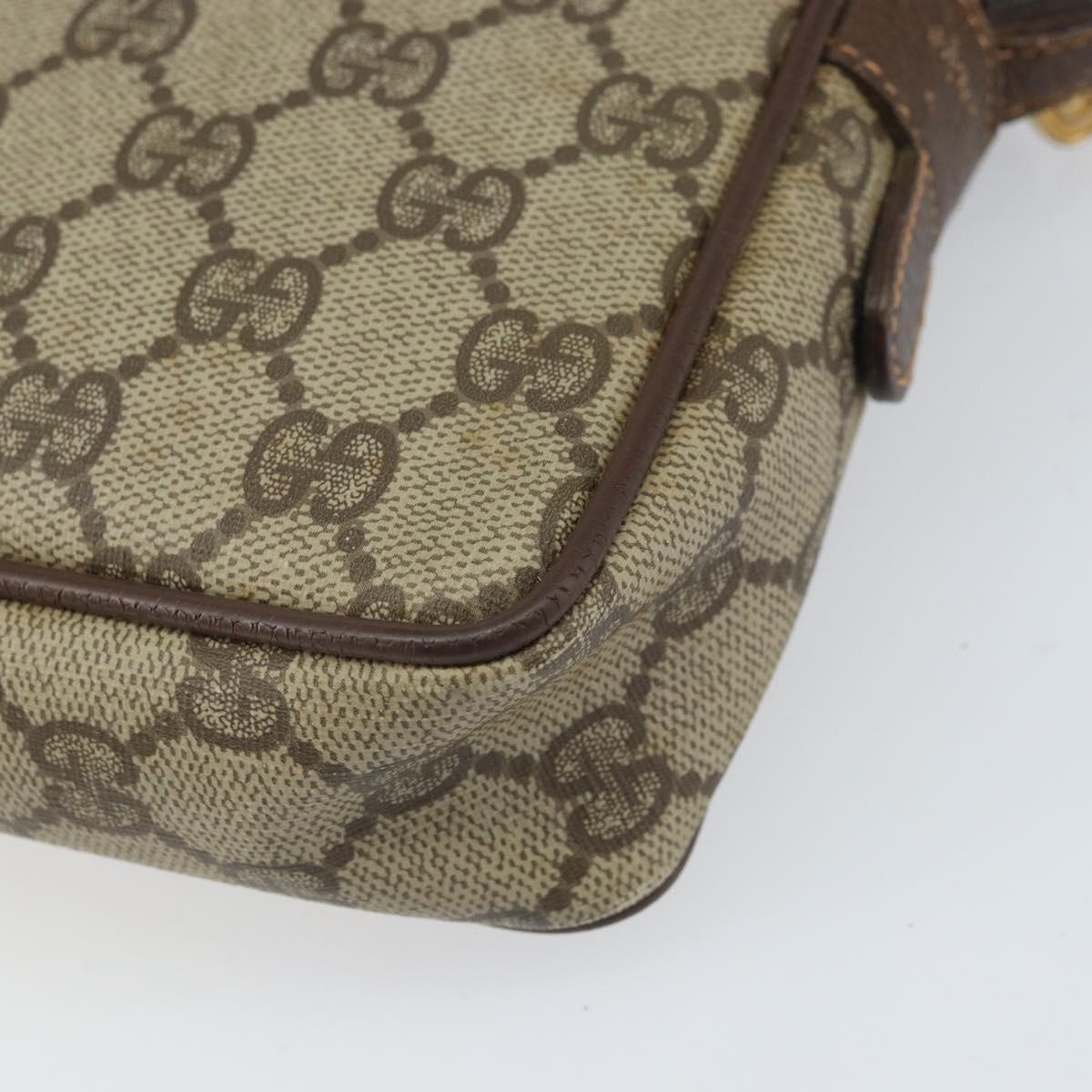GUCCI GG Canvas Clutch Bag PVC Beige Gold 119.01.052 Auth 171660