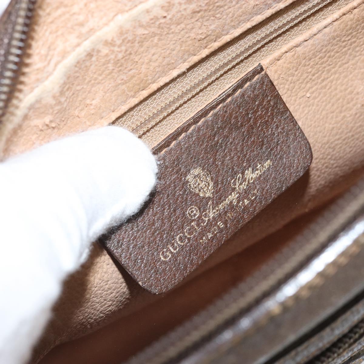 GUCCI GG Canvas Clutch Bag PVC Beige Gold 119.01.052 Auth 171660