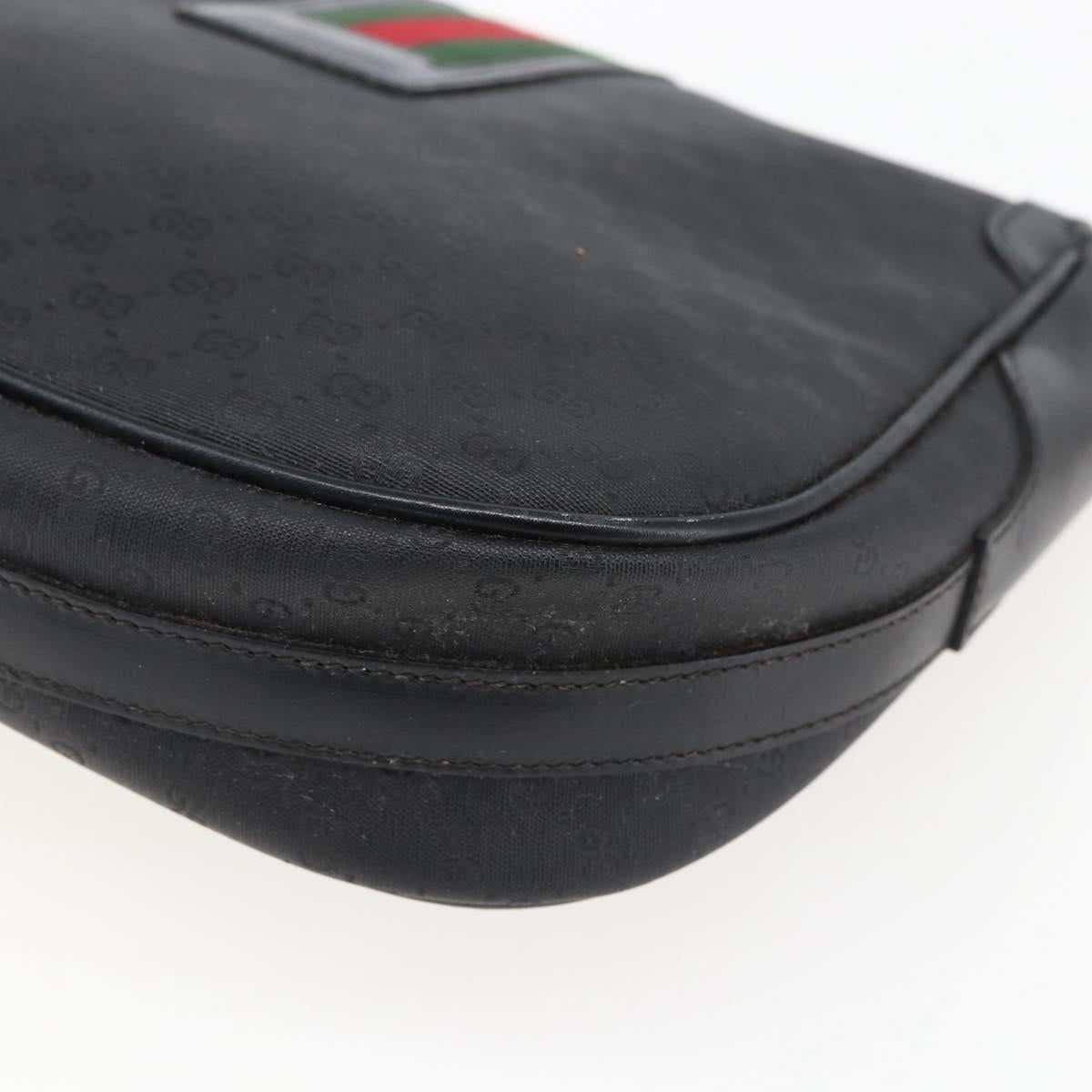 GUCCI Micro GG Supreme Web Sherry Line Bag PVC Black 001 115 0914 Auth 171663