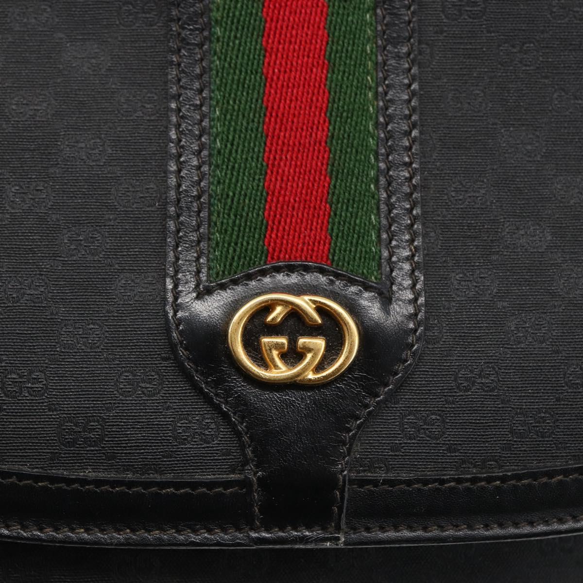 GUCCI Micro GG Supreme Web Sherry Line Bag PVC Black 001 115 0914 Auth 171663