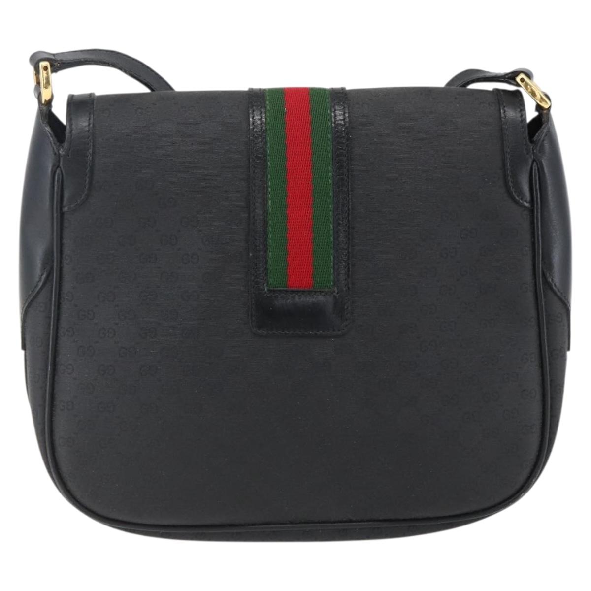 GUCCI Micro GG Supreme Web Sherry Line Bag PVC Black 001 115 0914 Auth 171663