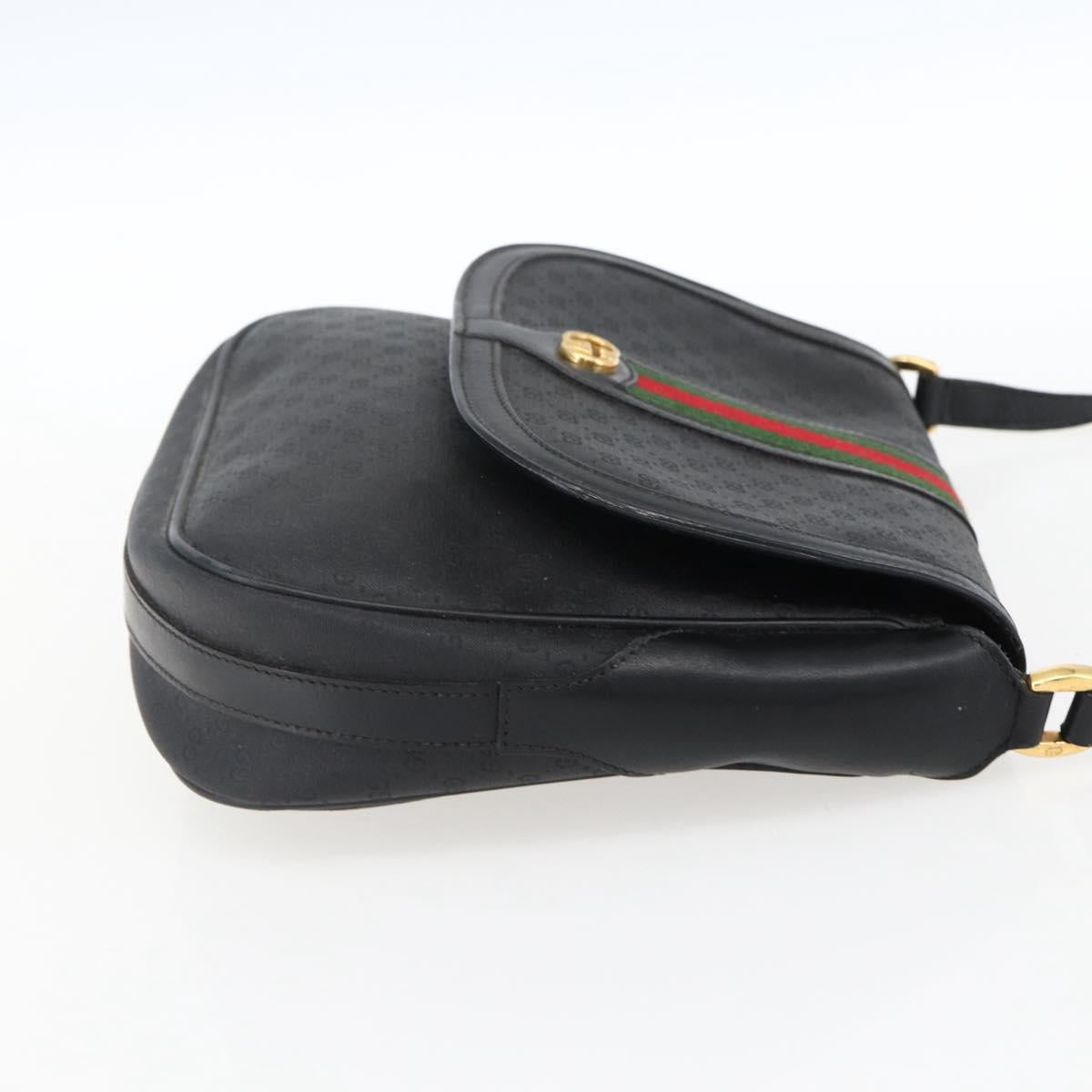 GUCCI Micro GG Supreme Web Sherry Line Bag PVC Black 001 115 0914 Auth 171663