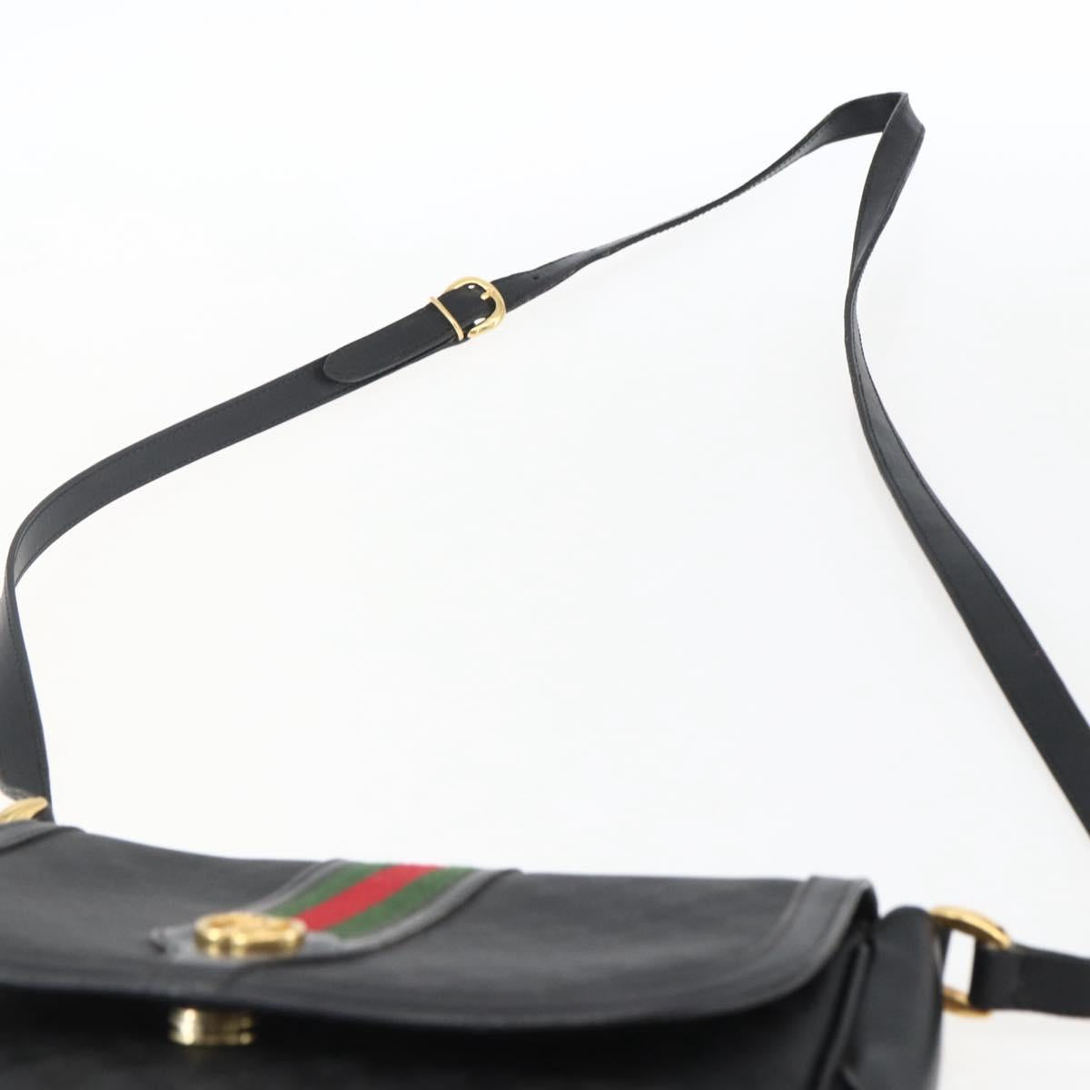 GUCCI Micro GG Supreme Web Sherry Line Bag PVC Black 001 115 0914 Auth 171663