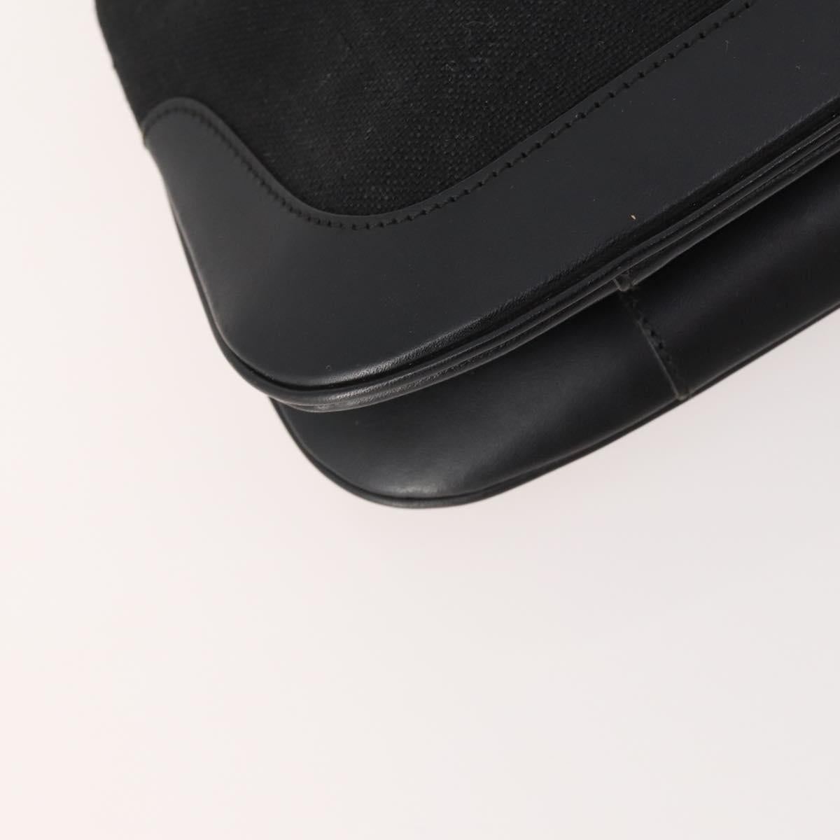 GUCCI Jackie Shoulder Bag Nylon Leather Black Silver 001 4264 002058 Auth 171664