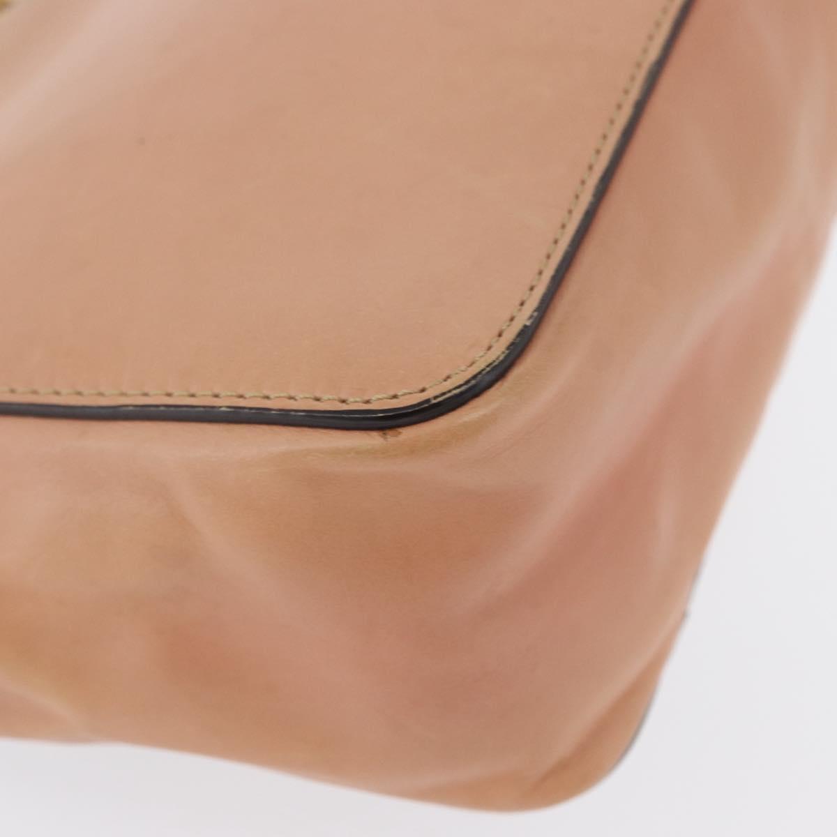 Chloe Chain Elsie Shoulder Bag Leather Pink Gold Auth 171670