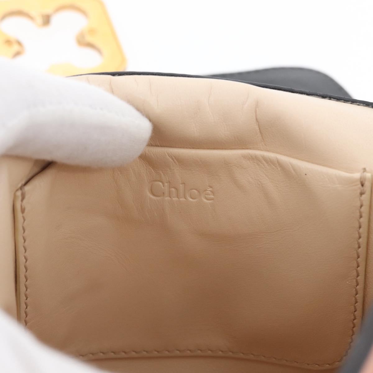 Chloe Chain Elsie Shoulder Bag Leather Pink Gold Auth 171670
