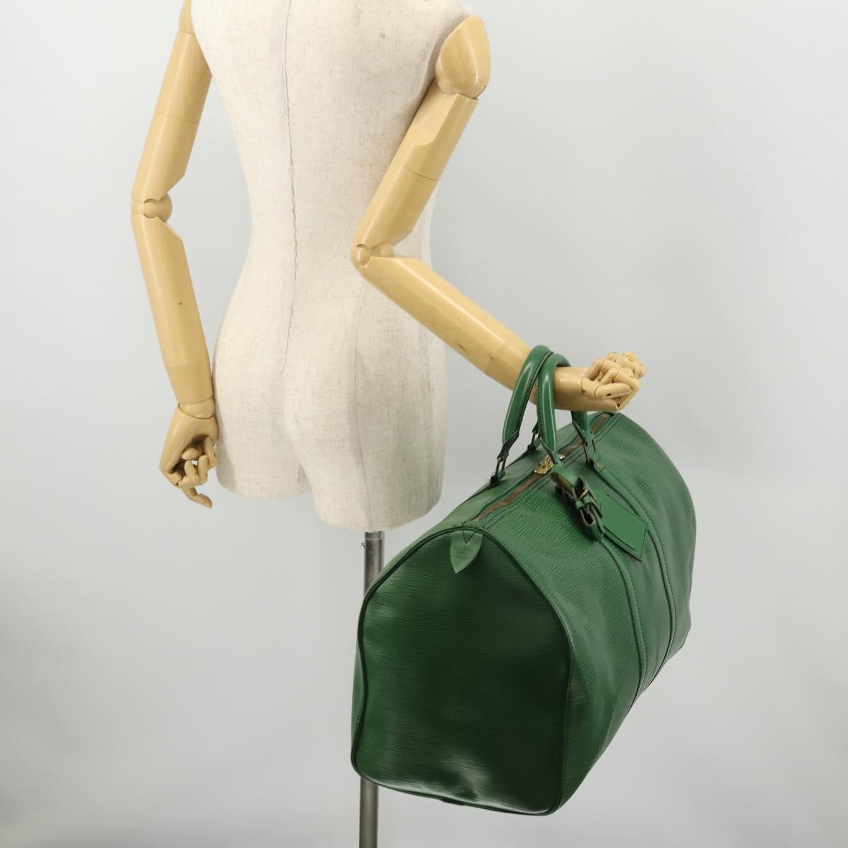 LOUIS VUITTON Epi Keepall 50 Boston Bag Green M42964 LV Auth 171672