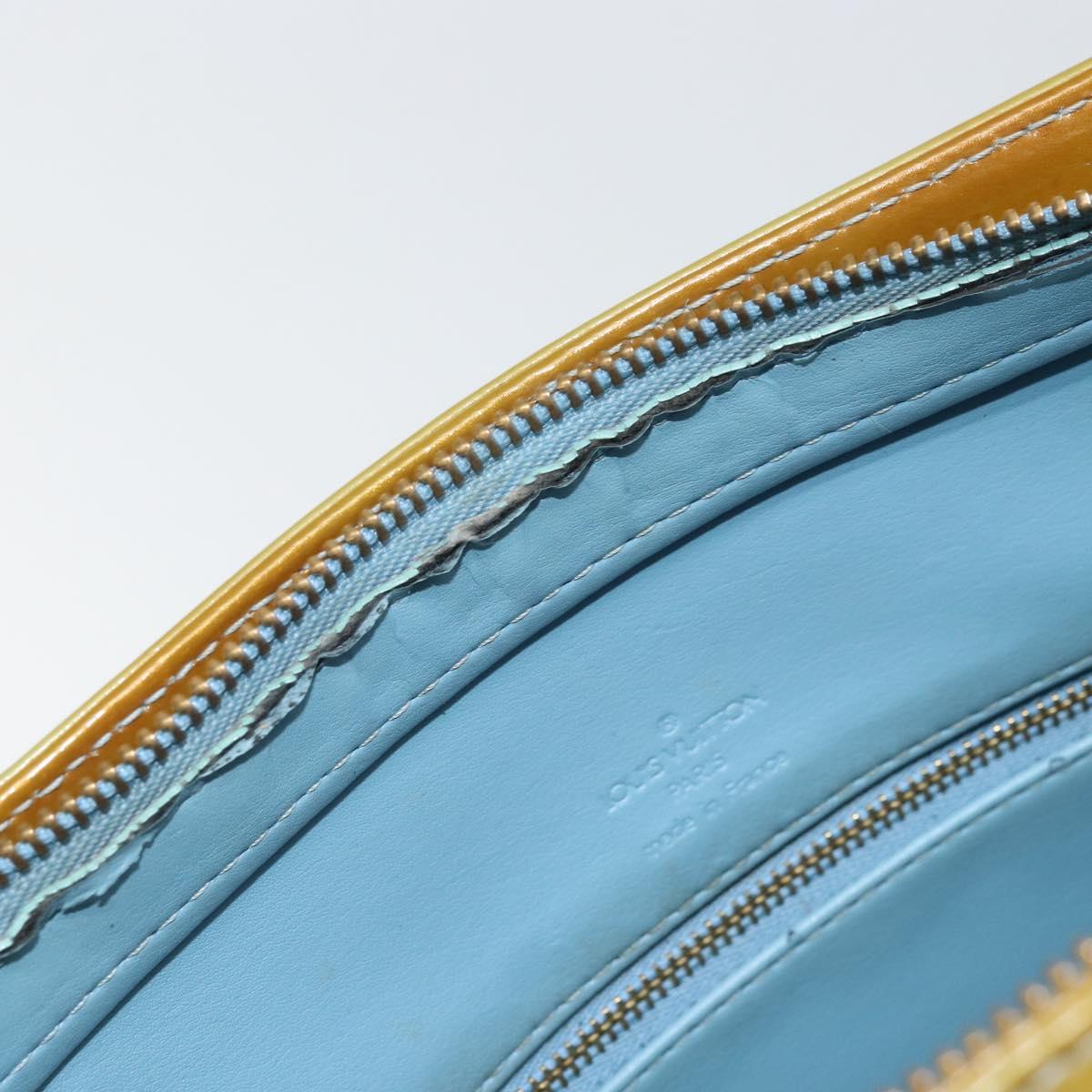 LOUIS VUITTON Monogram Vernis Houston Hand Bag Baby Blue M91005 LV Auth 171676
