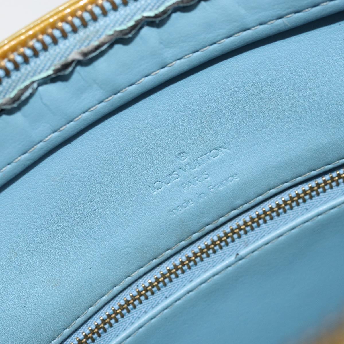 LOUIS VUITTON Monogram Vernis Houston Hand Bag Baby Blue M91005 LV Auth 171676