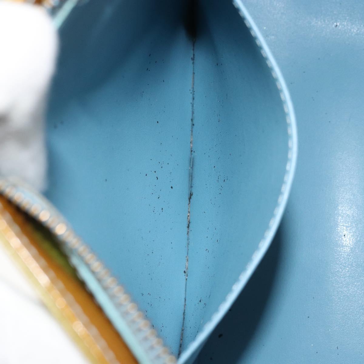 LOUIS VUITTON Monogram Vernis Houston Hand Bag Baby Blue M91005 LV Auth 171676