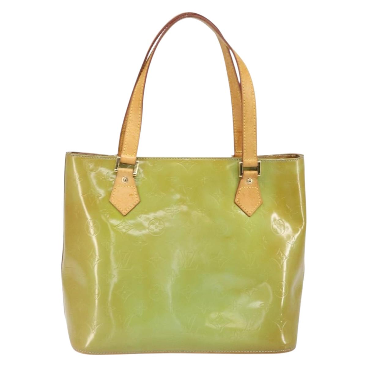 LOUIS VUITTON Monogram Vernis Houston Hand Bag Baby Blue M91005 LV Auth 171676