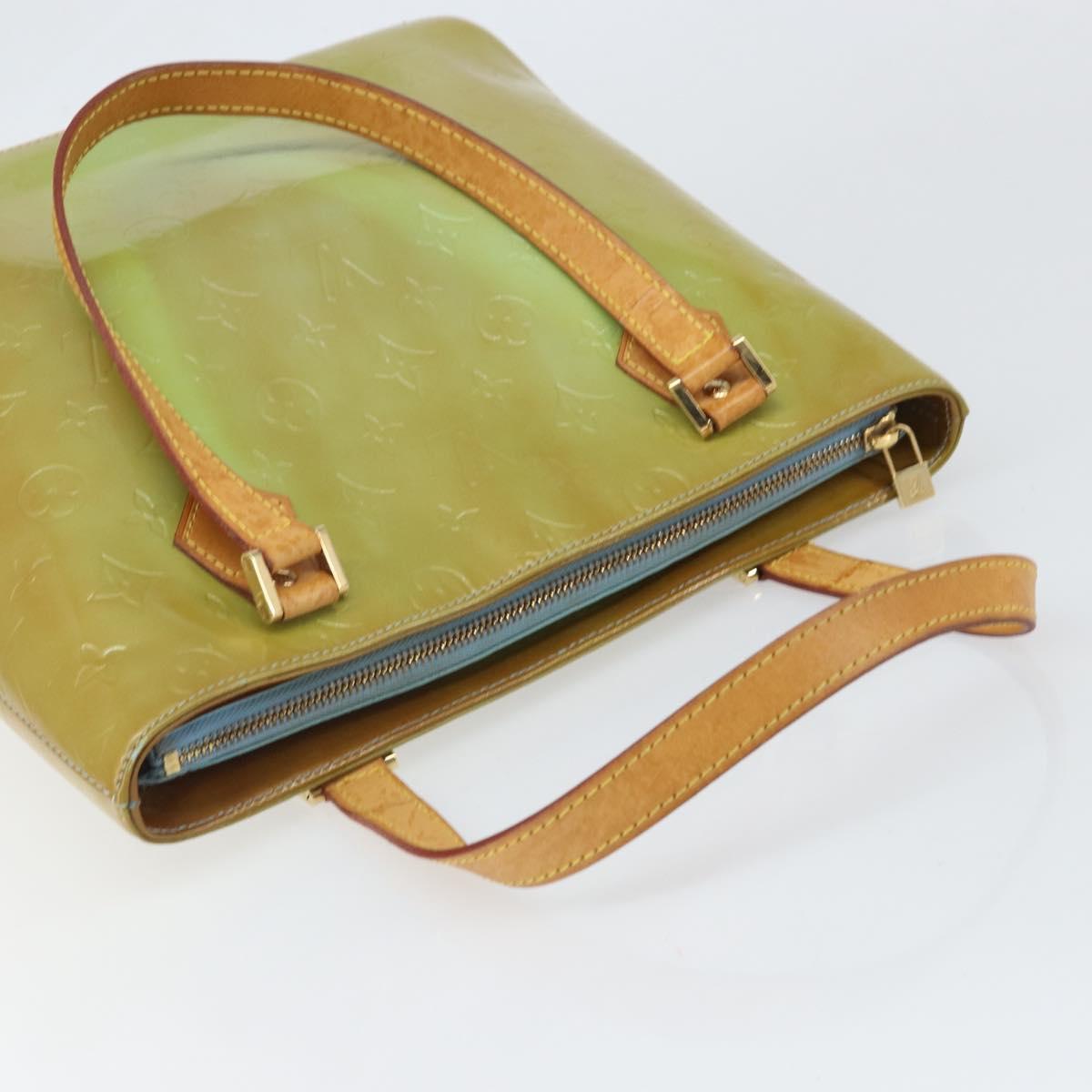 LOUIS VUITTON Monogram Vernis Houston Hand Bag Baby Blue M91005 LV Auth 171676
