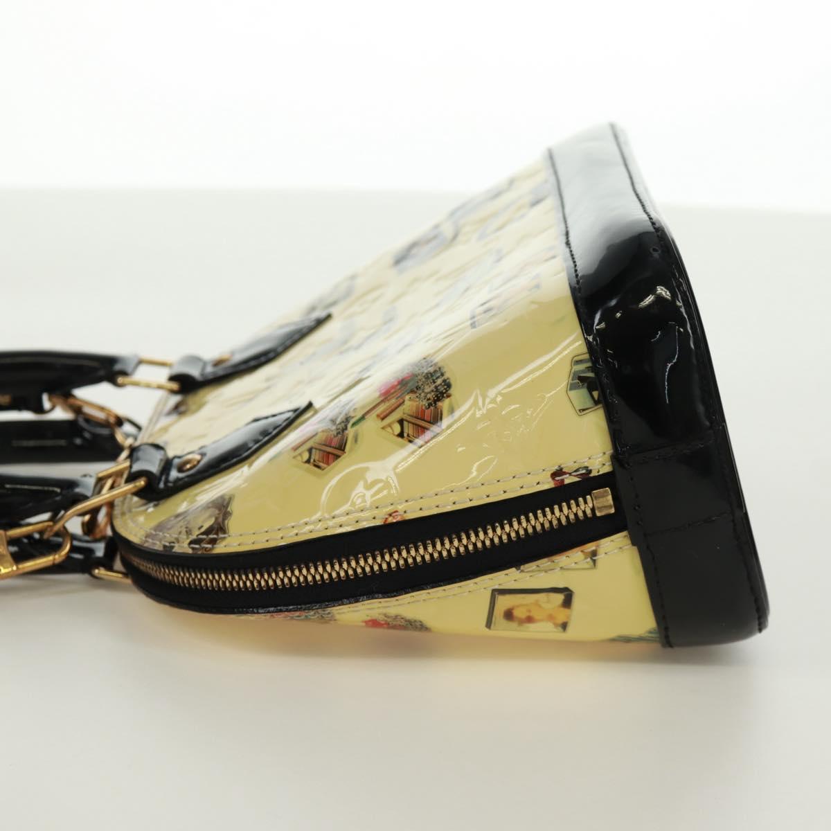 LOUIS VUITTON Vernis Sticker Print Alma PM Hand Bag White M50466 LV Auth 171697V