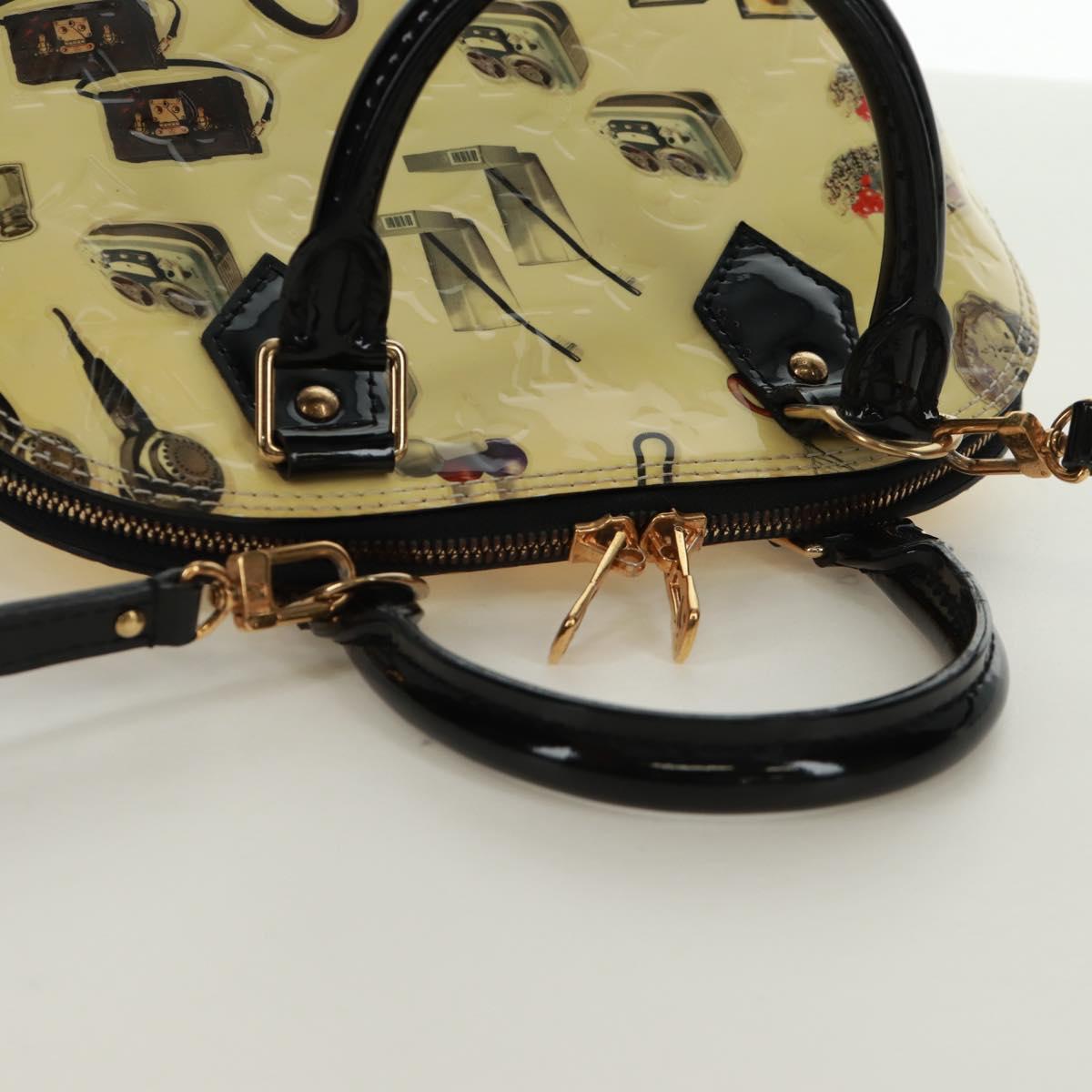 LOUIS VUITTON Vernis Sticker Print Alma PM Hand Bag White M50466 LV Auth 171697V