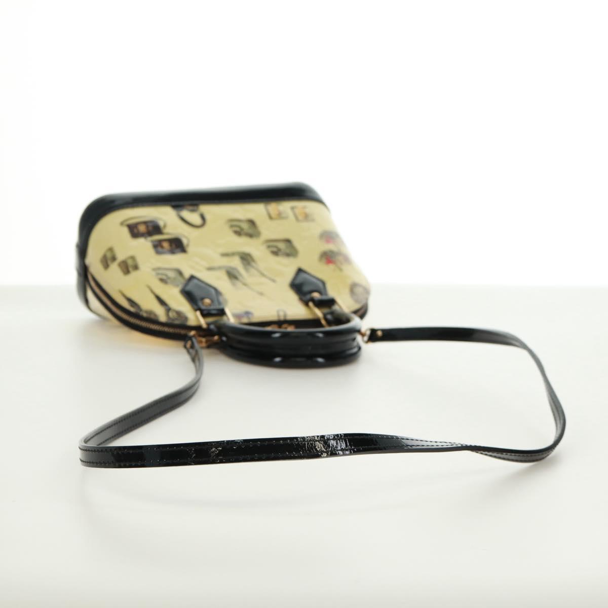 LOUIS VUITTON Vernis Sticker Print Alma PM Hand Bag White M50466 LV Auth 171697V