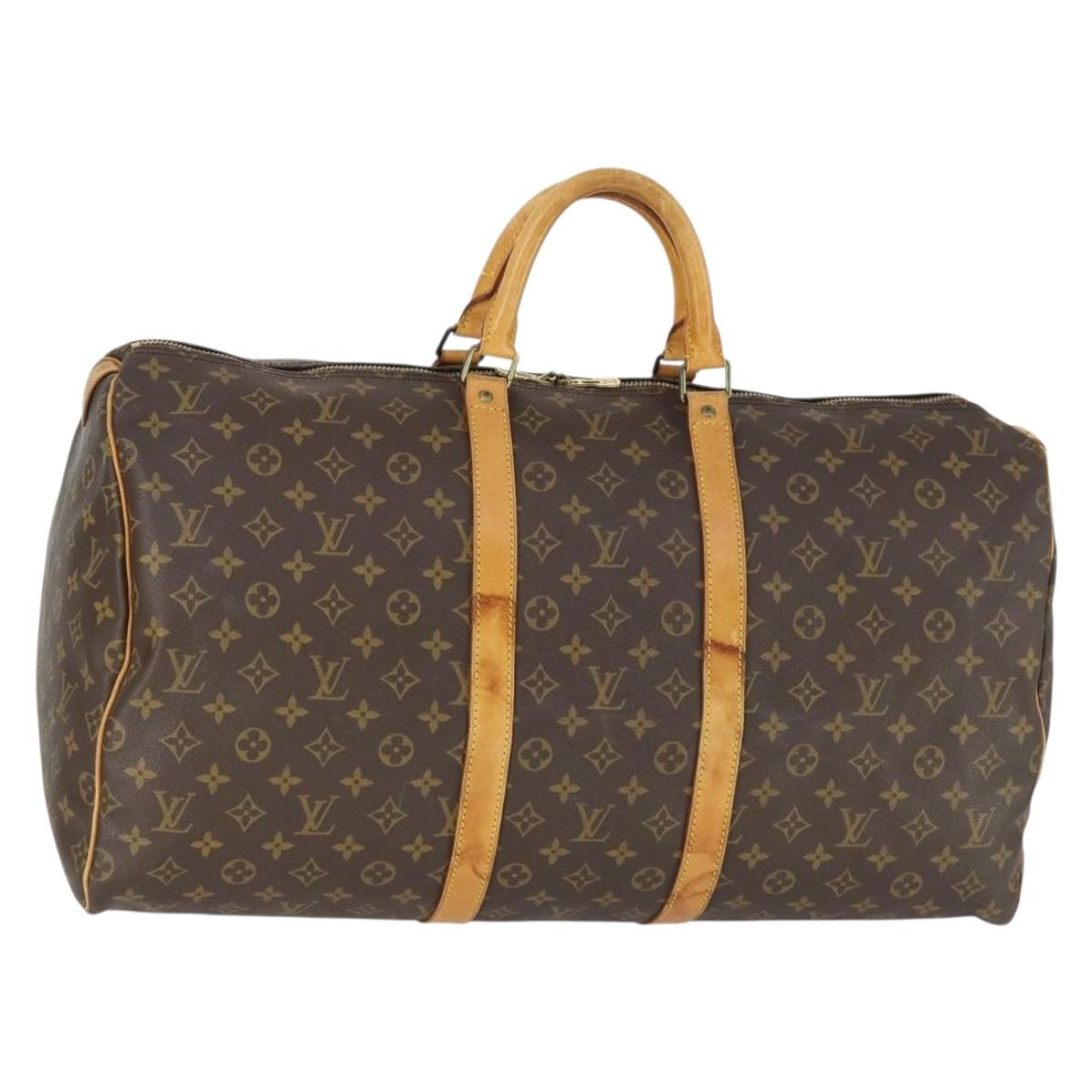 LOUIS VUITTON Monogram Keepall 55 Boston Bag M41424 LV Auth 171726
