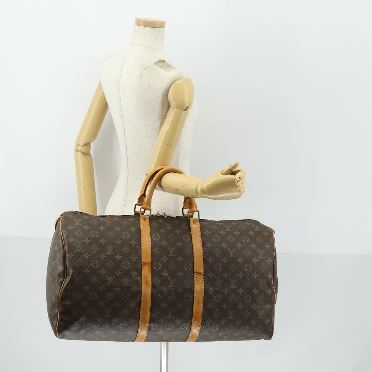 LOUIS VUITTON Monogram Keepall 55 Boston Bag M41424 LV Auth 171726