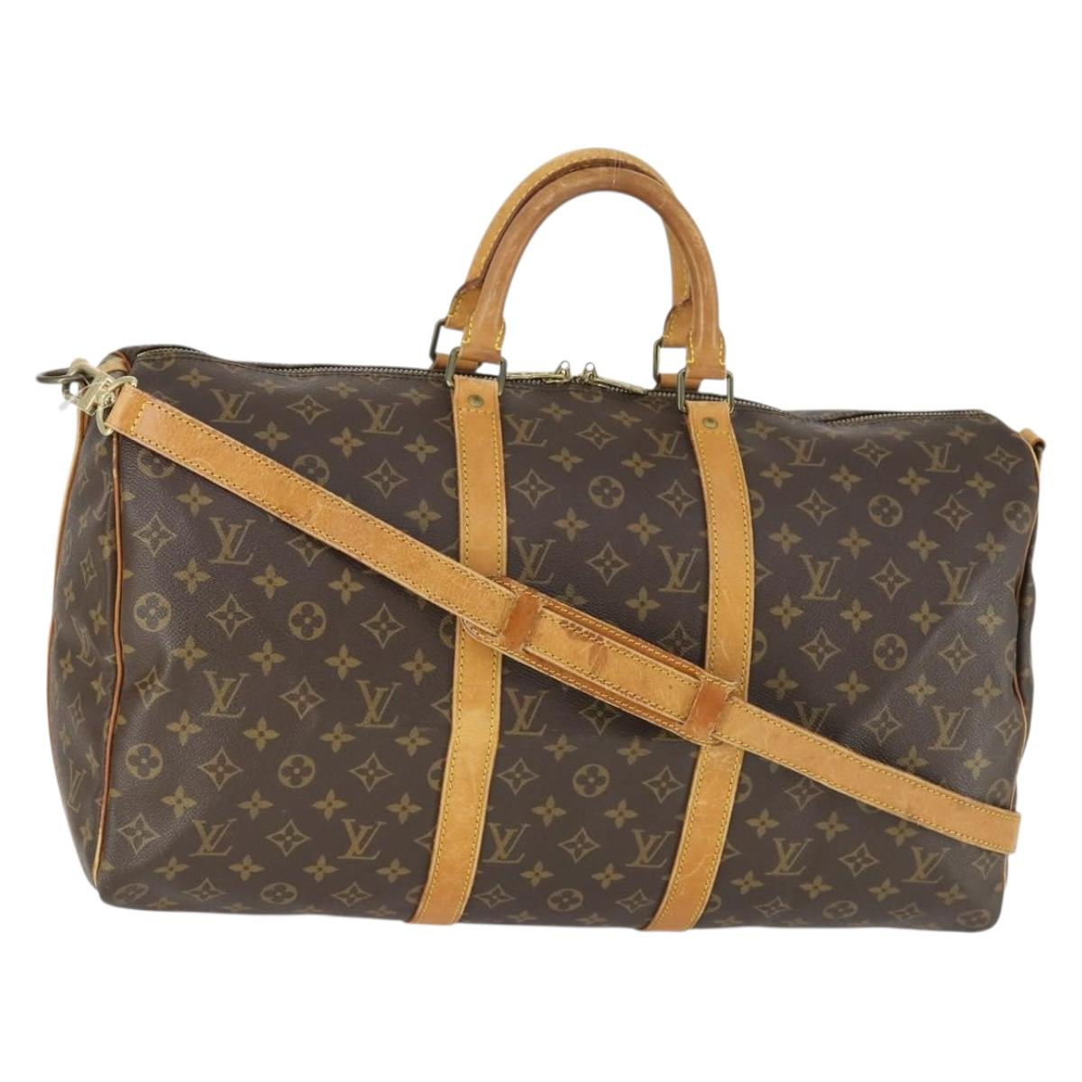 LOUIS VUITTON Monogram Keepall Bandouliere 50 Boston Bag M41416 LV Auth 171729A