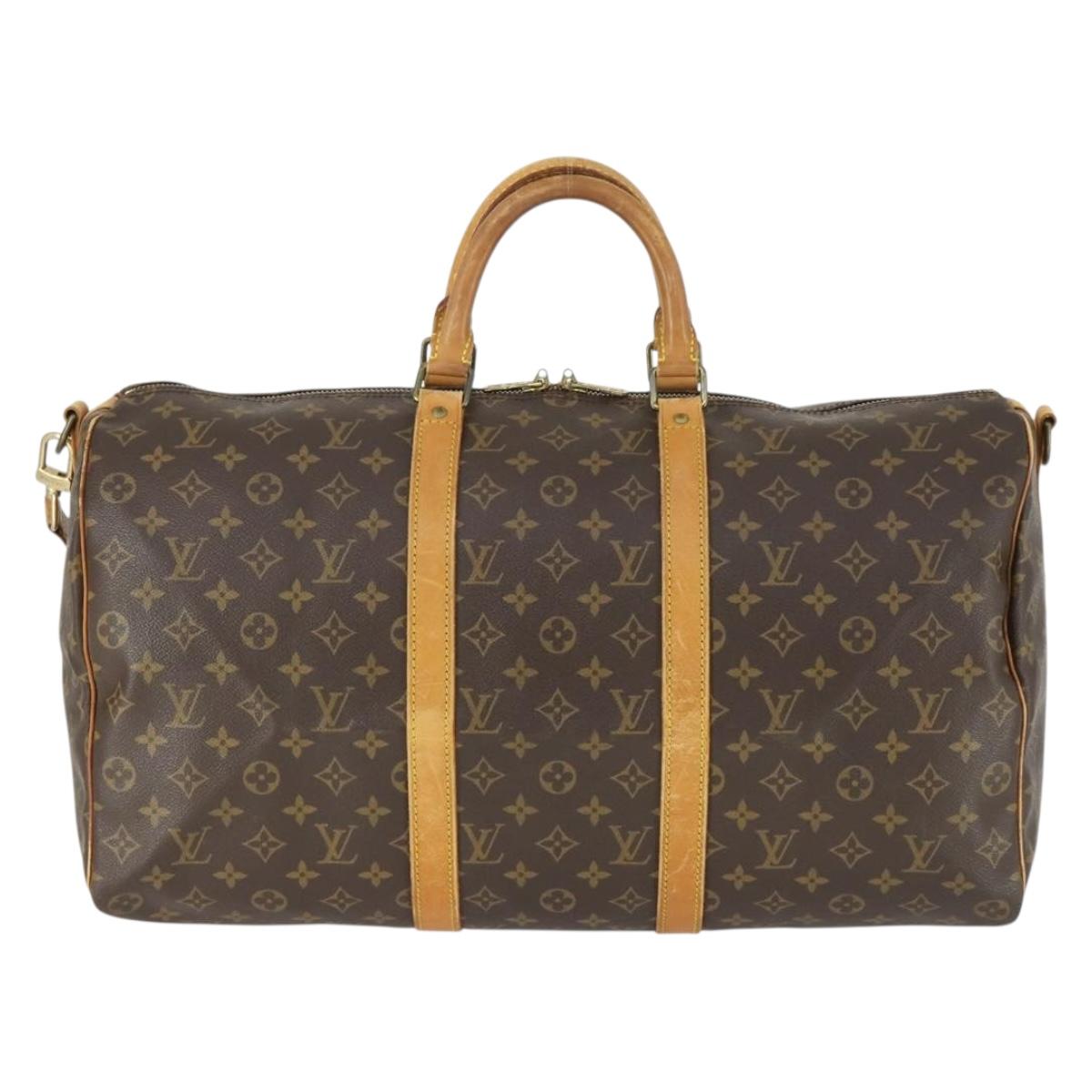 LOUIS VUITTON Monogram Keepall Bandouliere 50 Boston Bag M41416 LV Auth 171729A