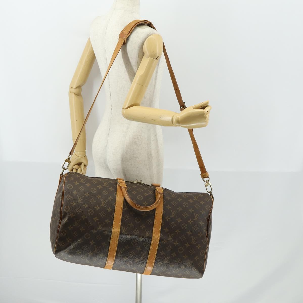 LOUIS VUITTON Monogram Keepall Bandouliere 50 Boston Bag M41416 LV Auth 171729A