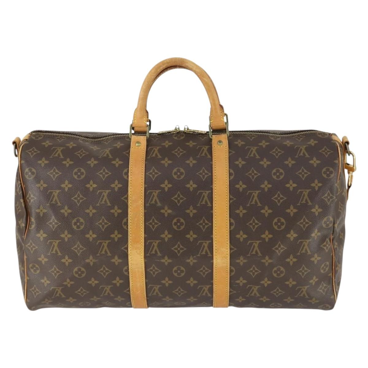 LOUIS VUITTON Monogram Keepall Bandouliere 50 Boston Bag M41416 LV Auth 171729A