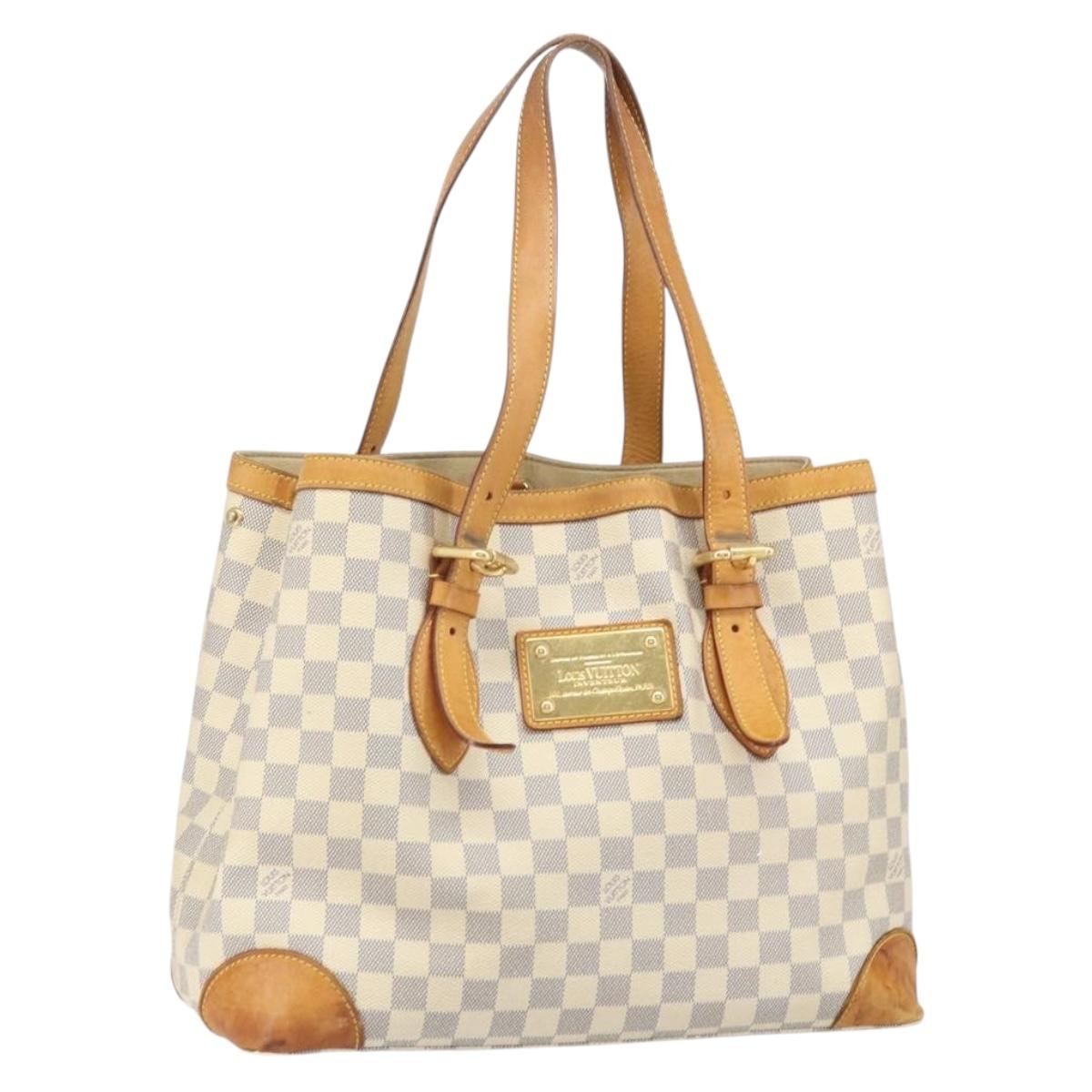 LOUIS VUITTON Damier Azur Hampstead MM Tote Bag N51206 LV Auth 171773