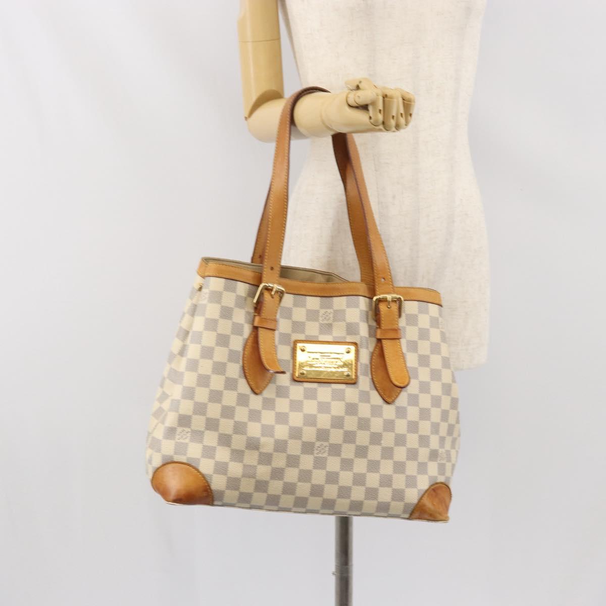 LOUIS VUITTON Damier Azur Hampstead MM Tote Bag N51206 LV Auth 171773