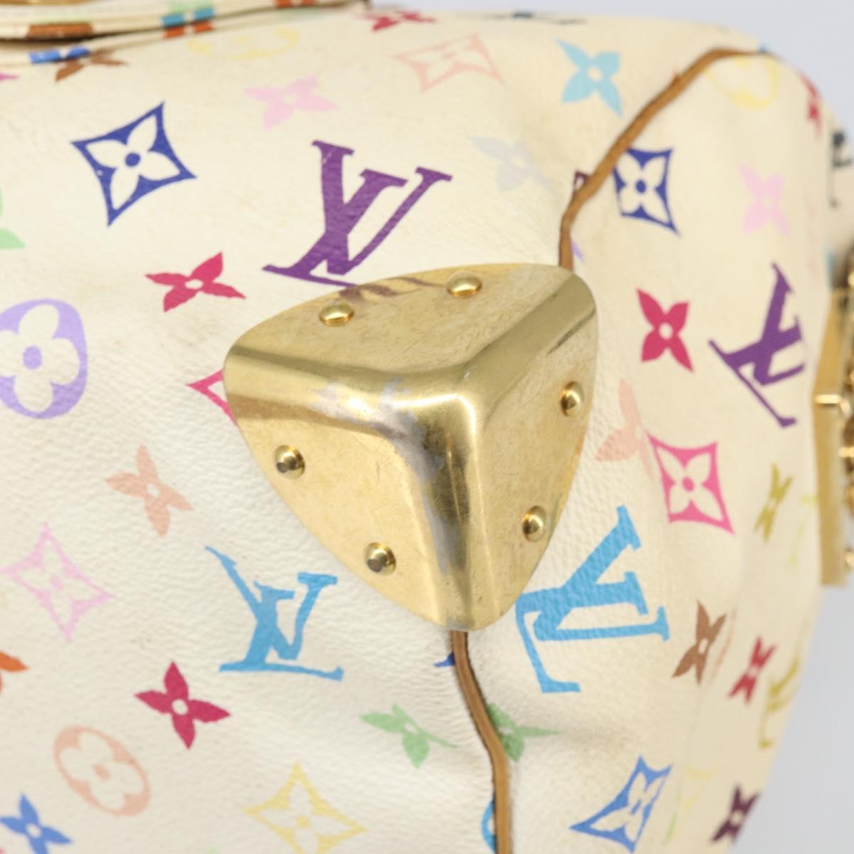 LOUIS VUITTON Monogram Multicolor Speedy 30 Bag White Bron M92643 LV Auth 171774