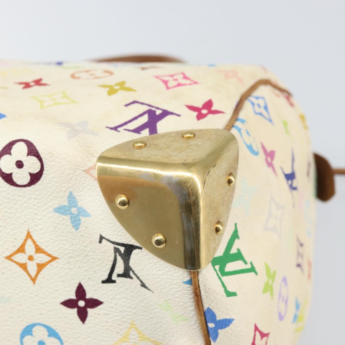 LOUIS VUITTON Monogram Multicolor Speedy 30 Bag White Bron M92643 LV Auth 171774